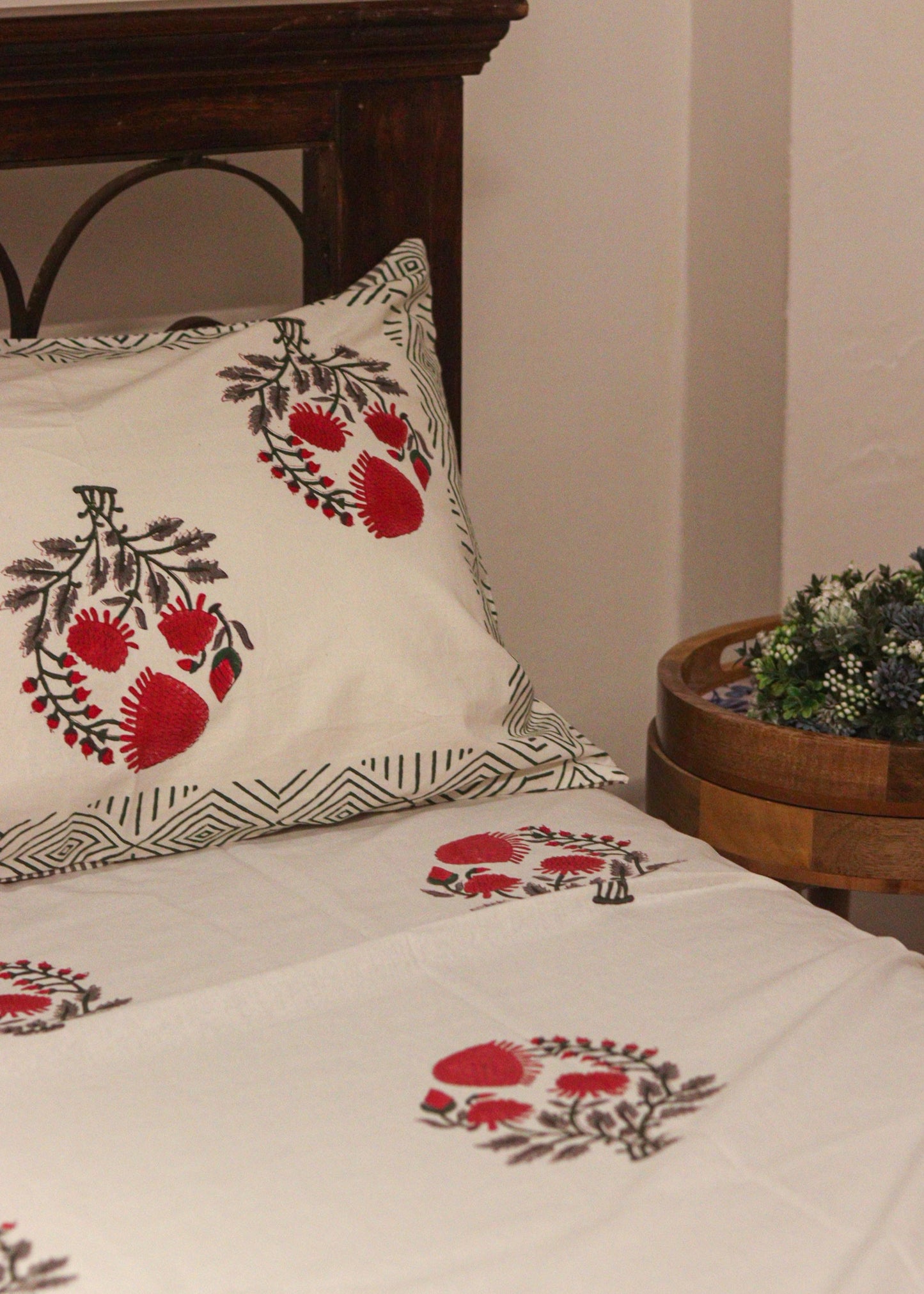 Block Printed Sheets + 2 pillow covers