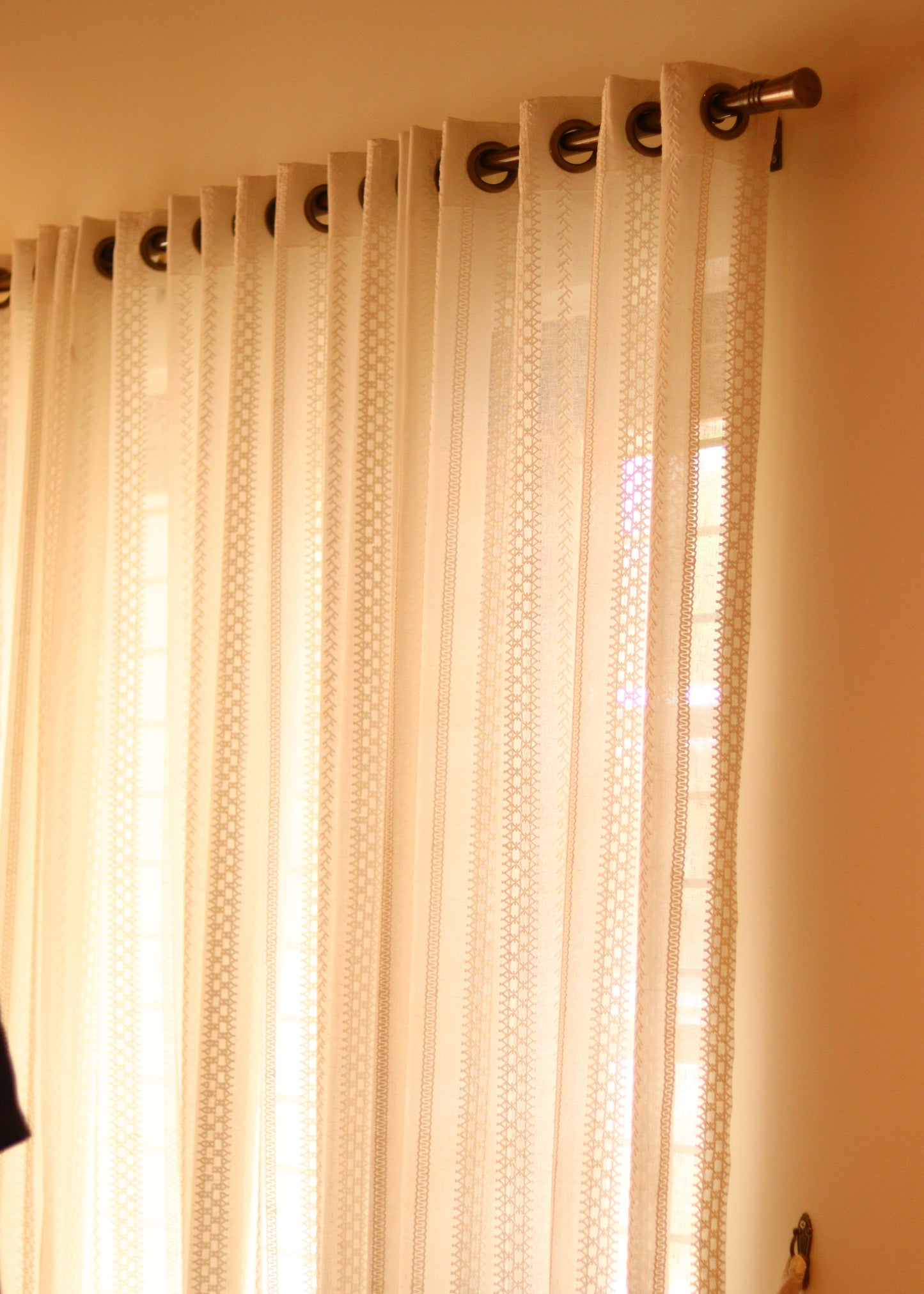 Linen with embroidery curtains