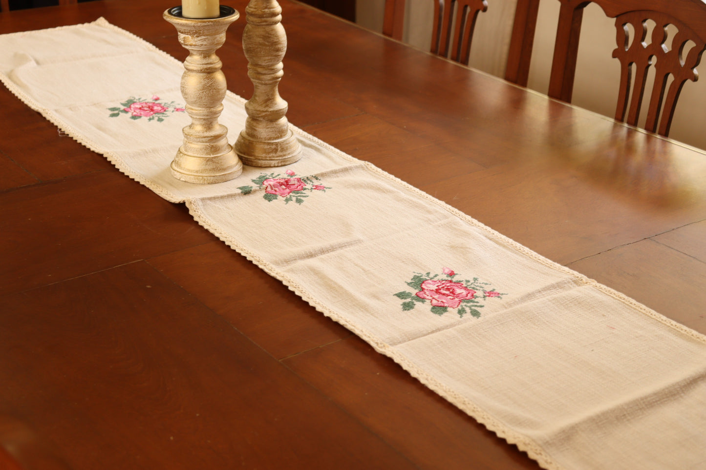 Cross Stitch Embroidery Table Runner