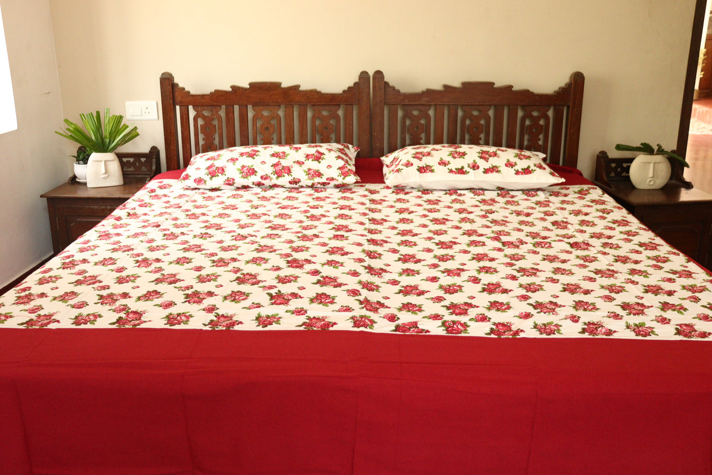 Cotton Bedsheets with Prints +2 pillow covers