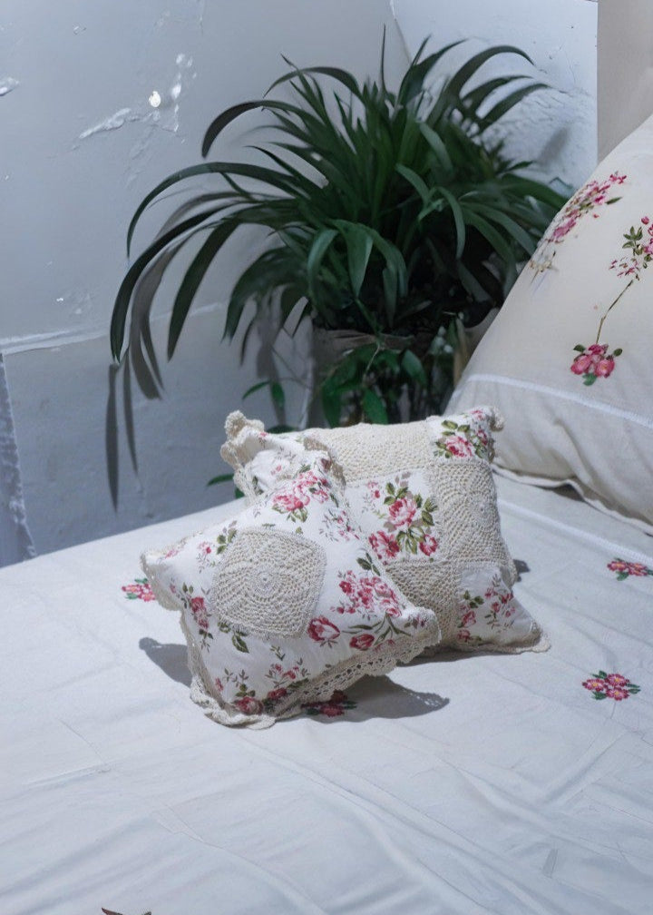 Floral crochet cushion covers