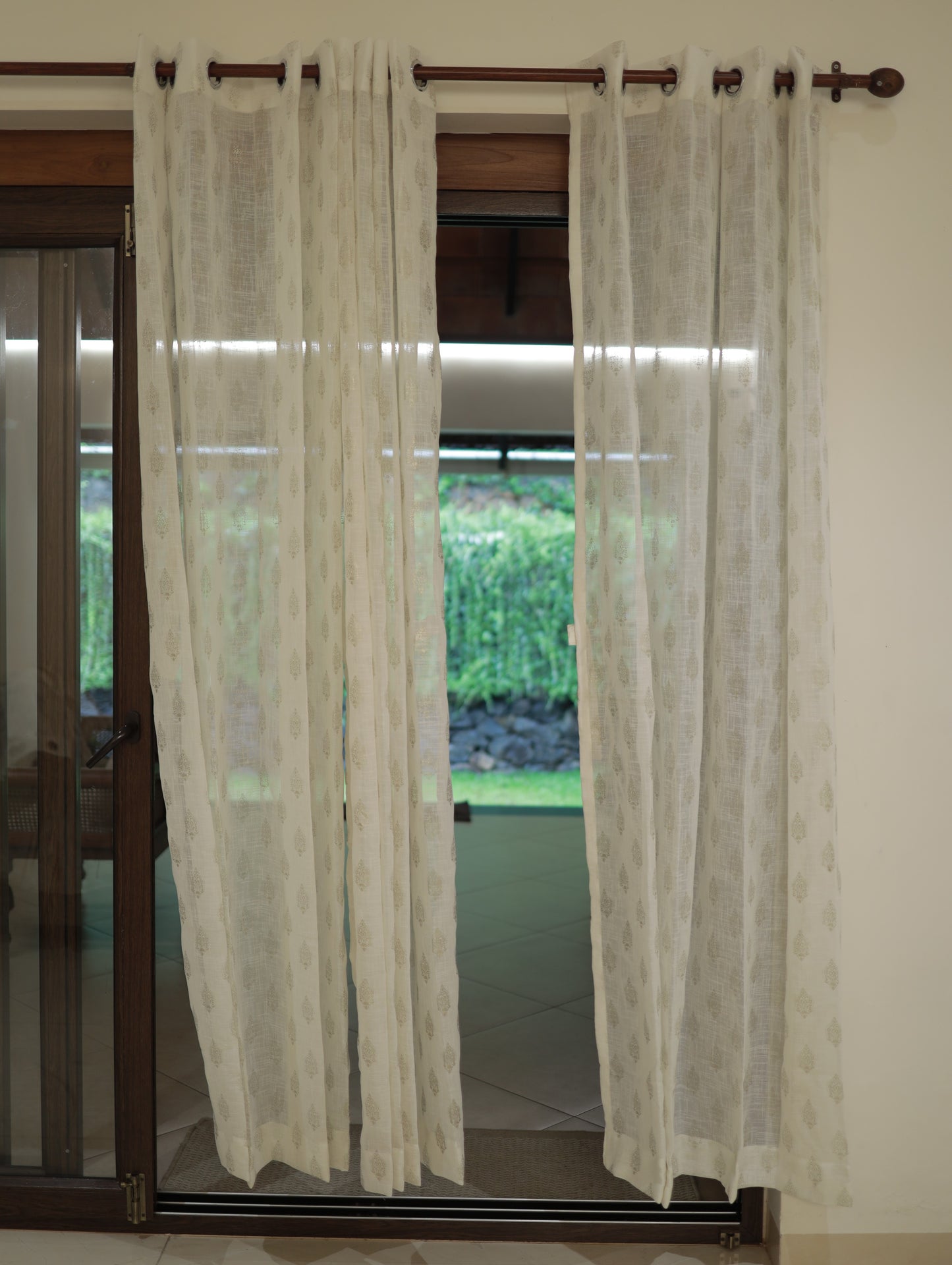 Linen Curtain with foil print