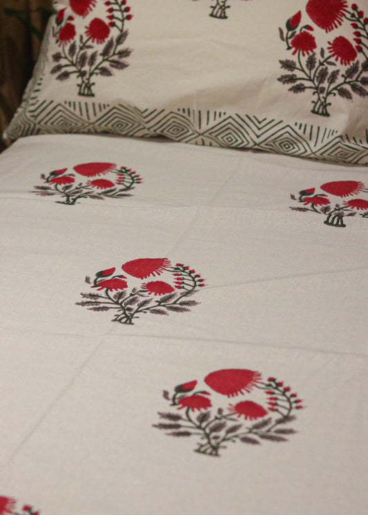 Block Printed Sheets + 2 pillow covers