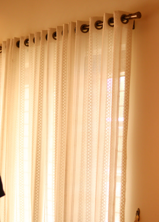 Linen with embroidery curtains