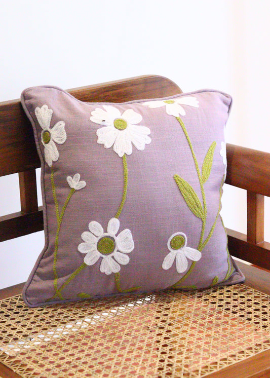 Embroidery on Jute Cushion Covers