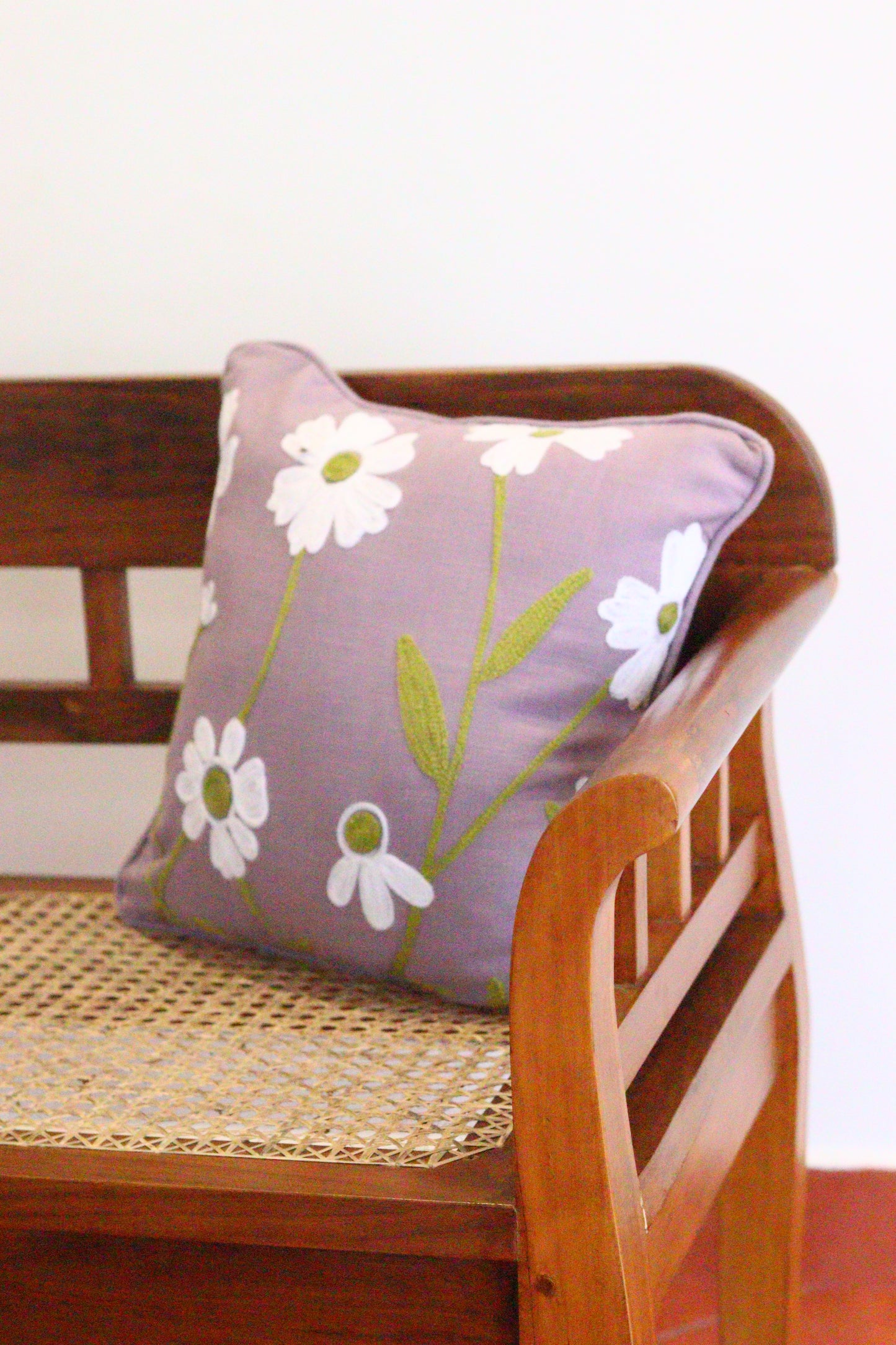 Embroidery on Jute Cushion Covers