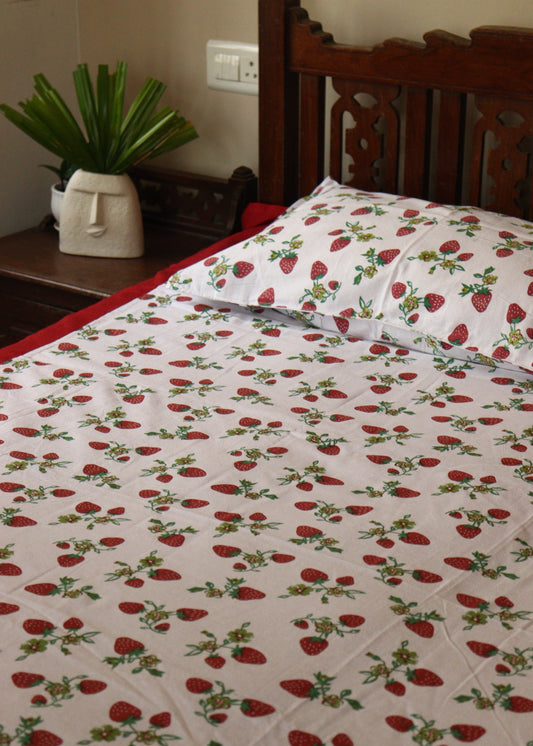 Cotton Sheets with Prints +2 pillow covers