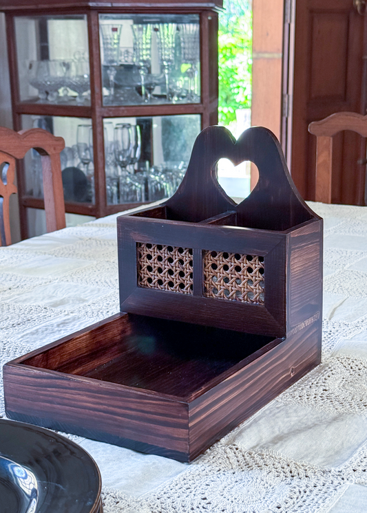 Wooden cutlery box