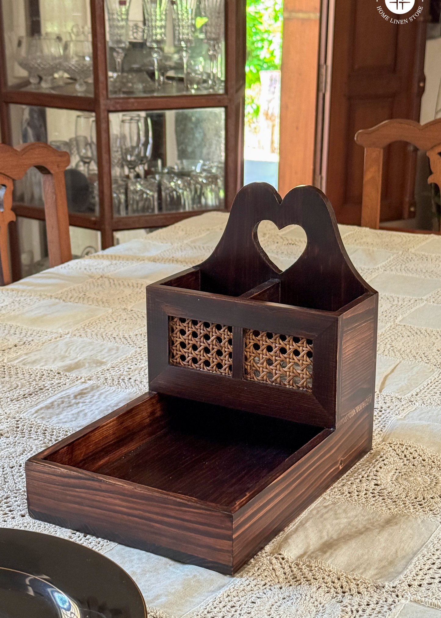 Wooden cutlery box