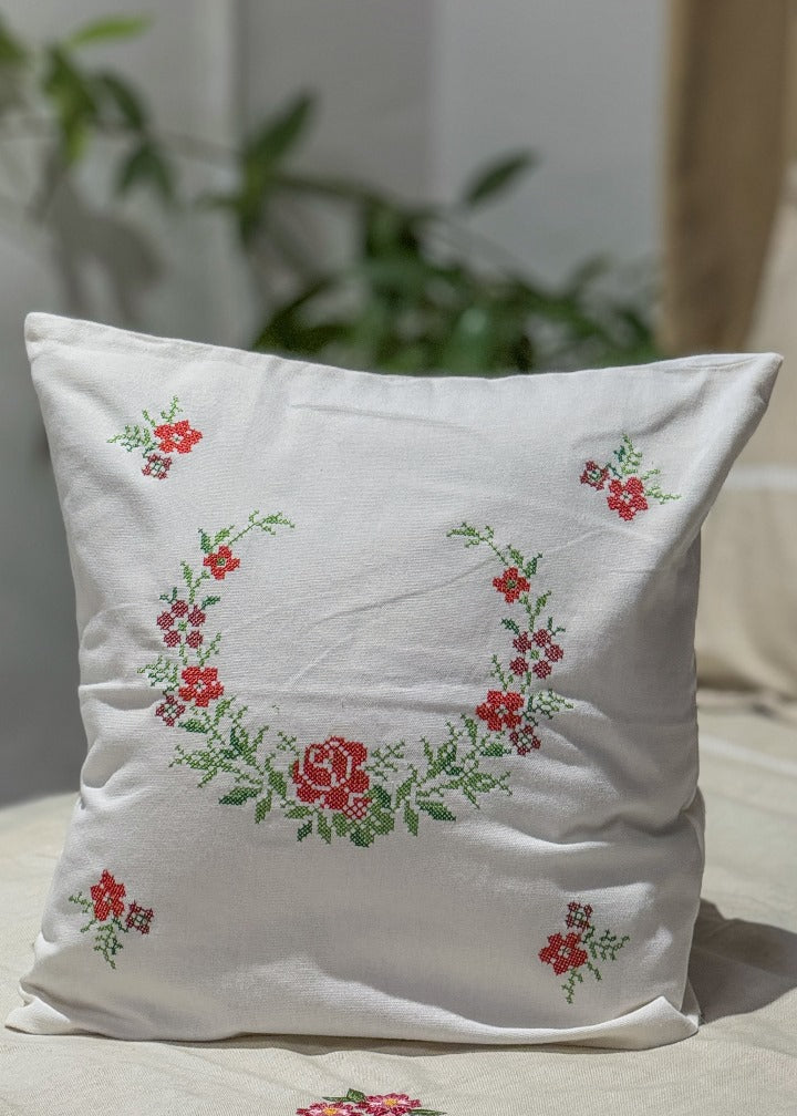 Cross stitch embroidery cushion covers