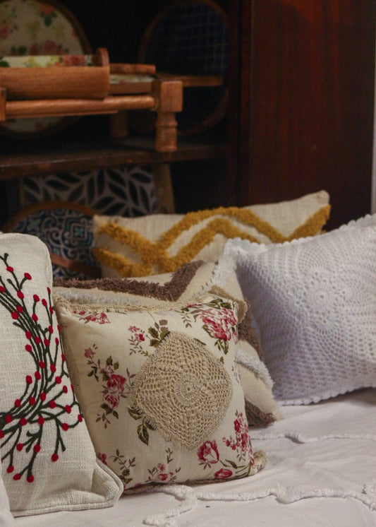 Floral crochet cushion covers