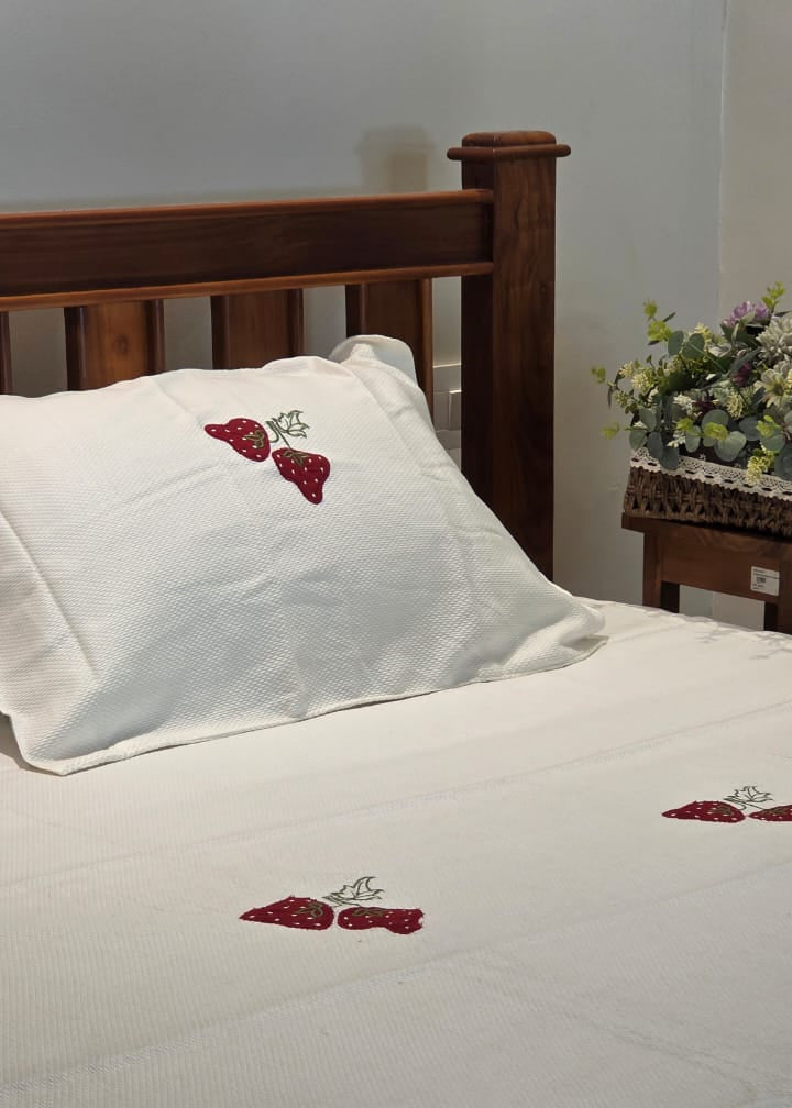 Applique work sheet with embroidery
